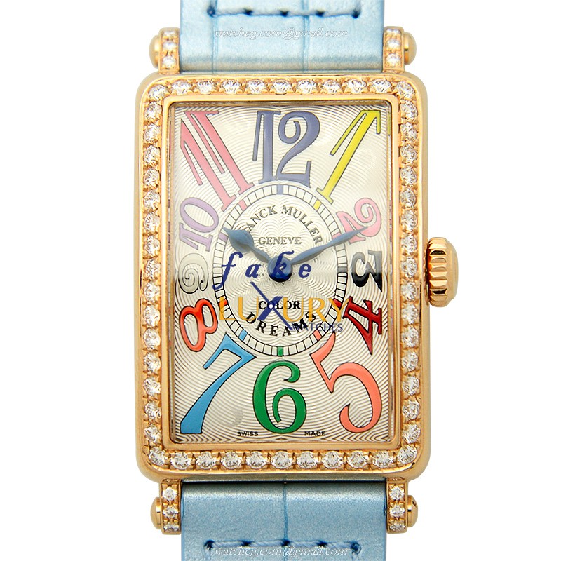 Franck Muller 902 QZ COL DRM D 1R 5N LONG ISLAND Quartz 18kt Rose Gold & Diamond Replica Watch - Luxury Replica Watch