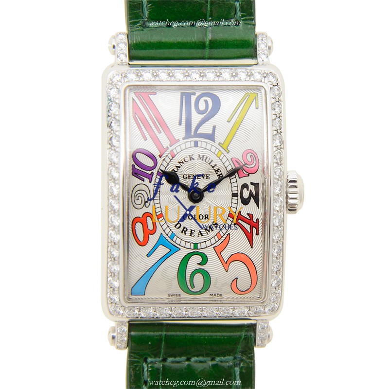 Franck Muller 902 QZ COL DRM D 1R AC Replica Watch, Silver Dial, Green Alligator Strap, Quartz - Luxury Replica Watch
