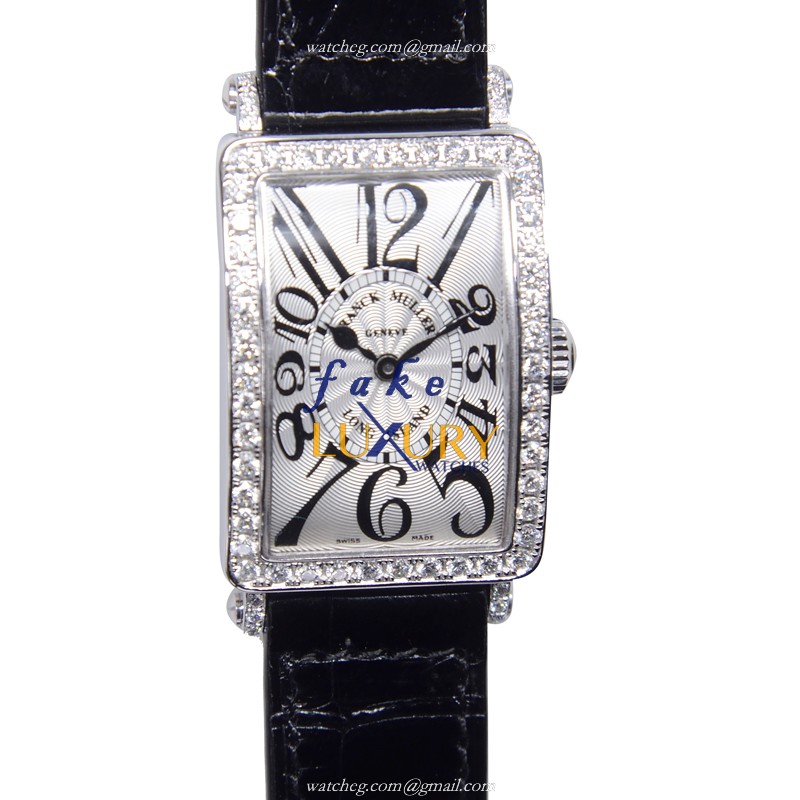 Franck Muller 902 QZ DP AC Replica Watch, Quartz Movement, Silver Dial, Steel & Diamond Case - Luxury Replica Watch