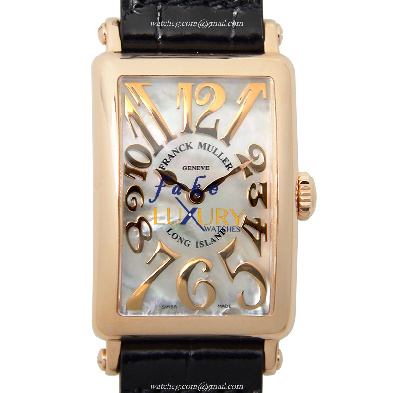 Franck Muller 902 QZ REL MOP 5N LONG ISLAND Replica Watch - Quartz - 18kt Rose Gold - Silver Dial - Luxury Replica Watch