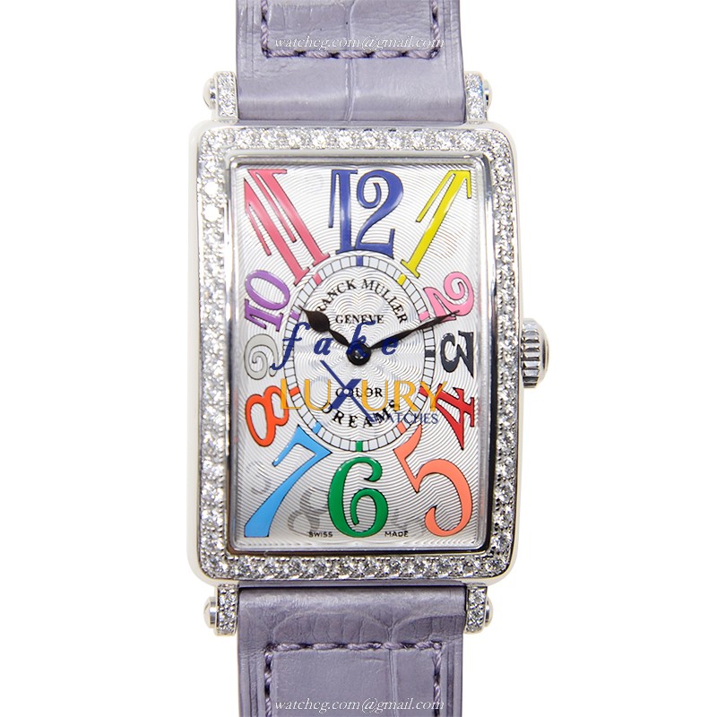 Franck Muller 952 QZ COL DRM D 1R AC Long Island Replica Watch, Quartz, Silver Dial, Purple - Luxury Replica Watch