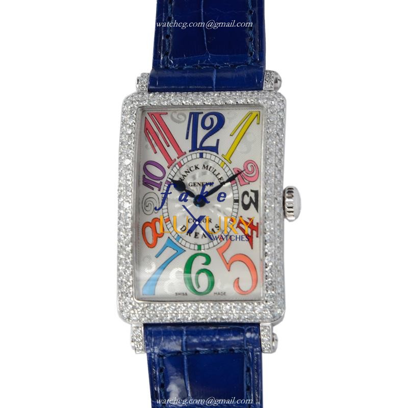 Franck Muller 952 QZ COL DRM D OG Replica Watch Quartz Silver Dial 18kt White Gold & Diamond Case