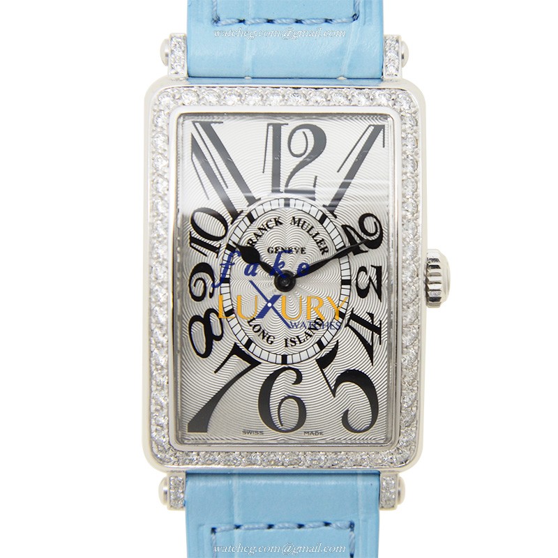 Franck Muller 952 QZ D 1R AC Long Island Quartz Silver Dial Stainless Steel Diamonds Replica Watch - Luxury Replica Watch