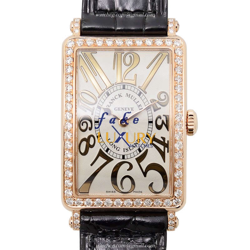 Franck Muller 952 QZ D 1R REL 5N Replica Watch Quartz 18kt Rose Gold Diamond Case Silvery White Dial