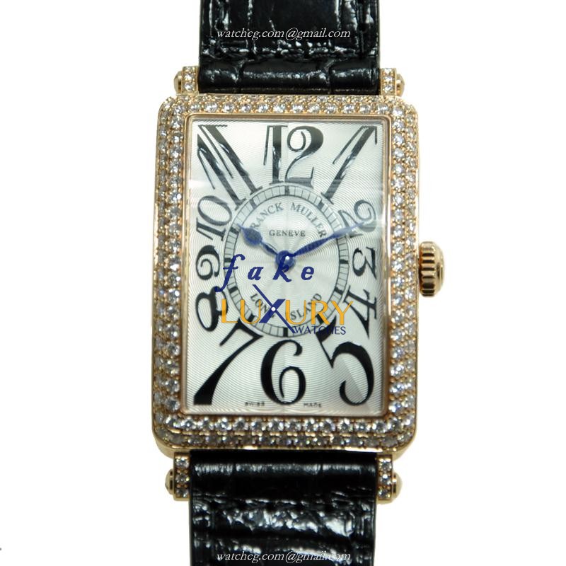 Franck Muller 952 QZ D 5N LONG ISLAND Quartz 26mm 18kt Rose Gold & Diamonds Replica Watch