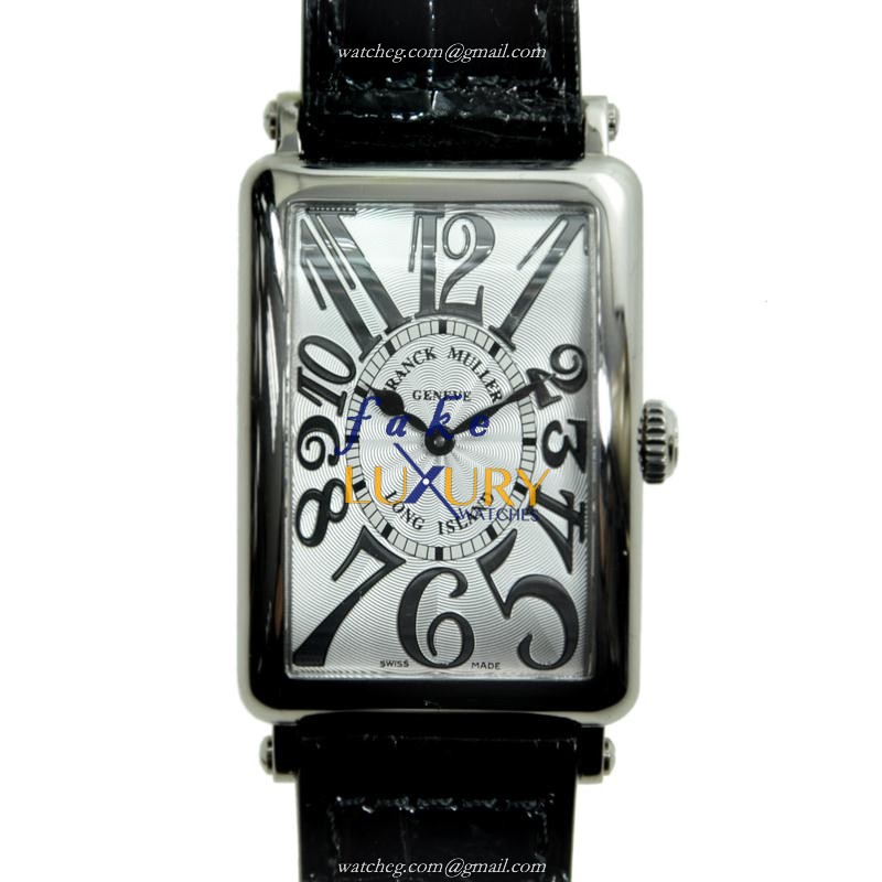 Franck Muller 952 QZ OG LONG ISLAND Quartz 18kt White Gold Replica Watch - 26mm Case, Silver Dial - Luxury Replica Watch