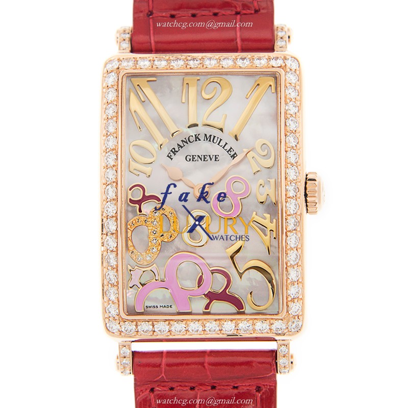 Franck Muller 952 QZ REL 8CD MOP RS D 1R5N | Quartz | 18kt Rose Gold & Diamonds | Replica Watch - Luxury Replica Watch