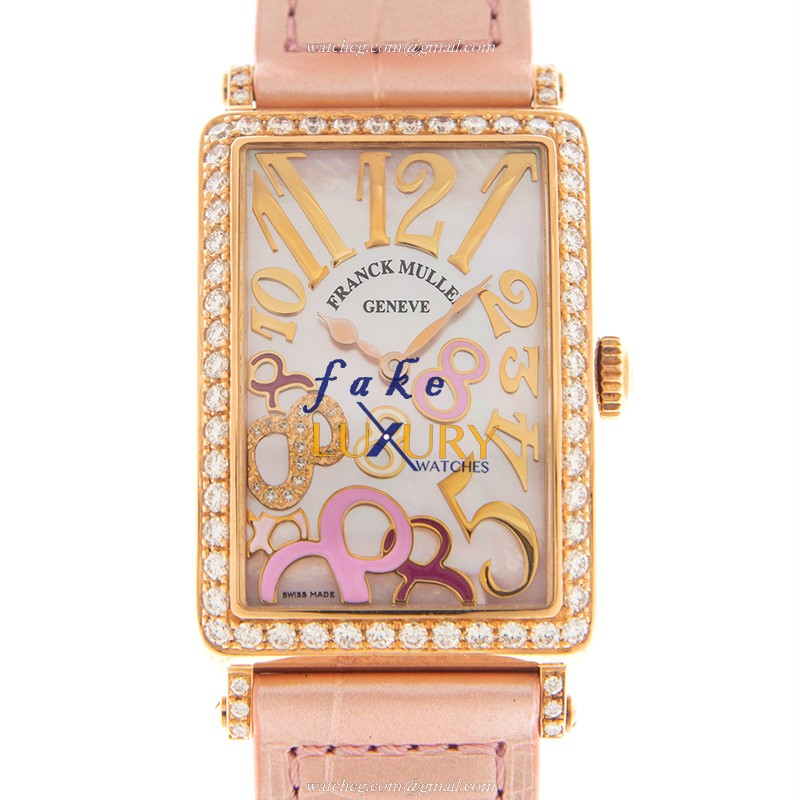 Franck Muller 952 QZ REL 8CD MOP RS D 1R 5N-PINK Replica Watch, Purple MOP Dial, Rose Gold & - Luxury Replica Watch