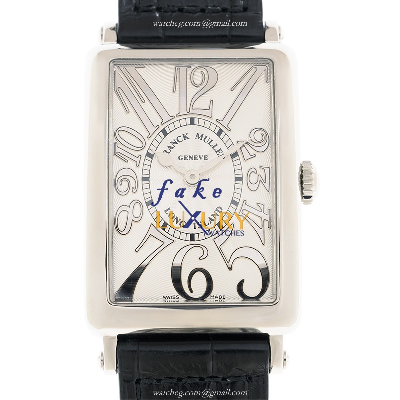 Franck Muller 952QZRELAC LONG ISLAND Quartz Stainless Steel Replica Watch, Silver Dial, Alligator - Luxury Replica Watch