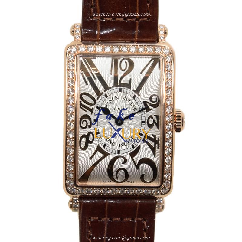 Franck Muller 952 QZ REL D 1R 5N Replica Watch, Silver Dial, Rose Gold & Diamond Case, Quartz