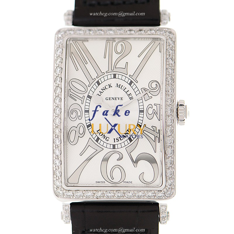 Franck Muller 952 QZ REL D 1R AC Replica Watch, Quartz Movement, White Dial, Alligator Strap