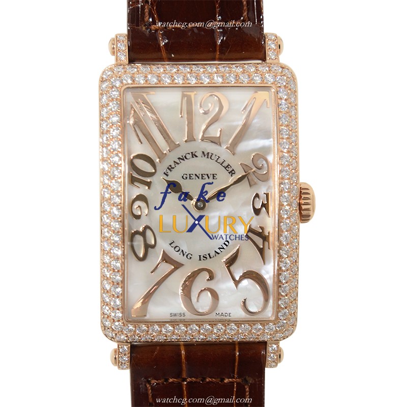 Franck Muller 952QZREL MOPD5N LONG ISLAND Quartz 18kt Rose Gold Diamond Replica Watch - Luxury Replica Watch