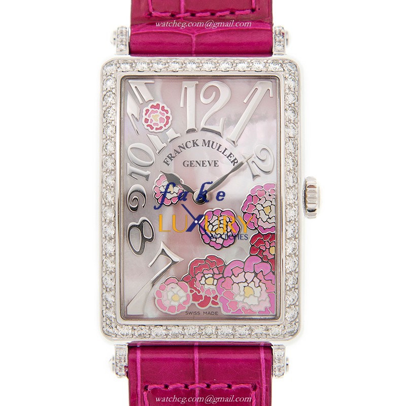 Franck Muller 952 QZ REL MOP RS D 1R PEONY AC Replica Watch, White Mother of Pearl Dial, Steel