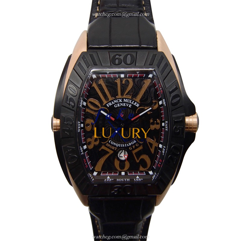 Franck Muller 9900SCDTGPG5N | Automatic | 18kt Rose Gold | Black Dial | Rubber Strap Replica Watch - Luxury Replica Watch