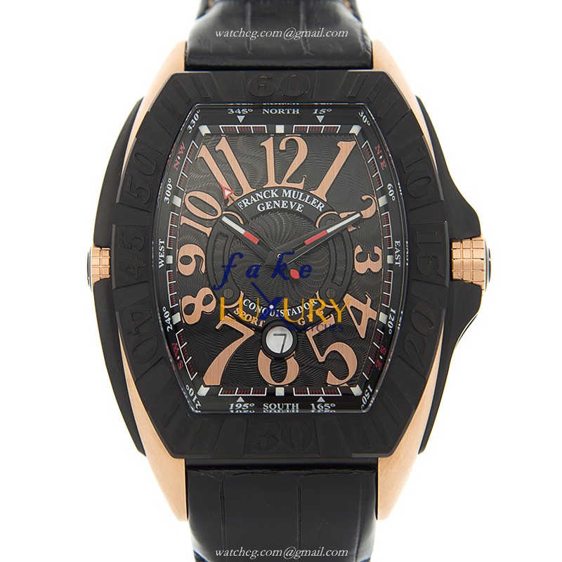 Franck Muller 9900SCDTGPGTTNR5N | Automatic | 18kt Rose Gold & Steel | Black Dial | Alligator Strap - Luxury Replica Watch