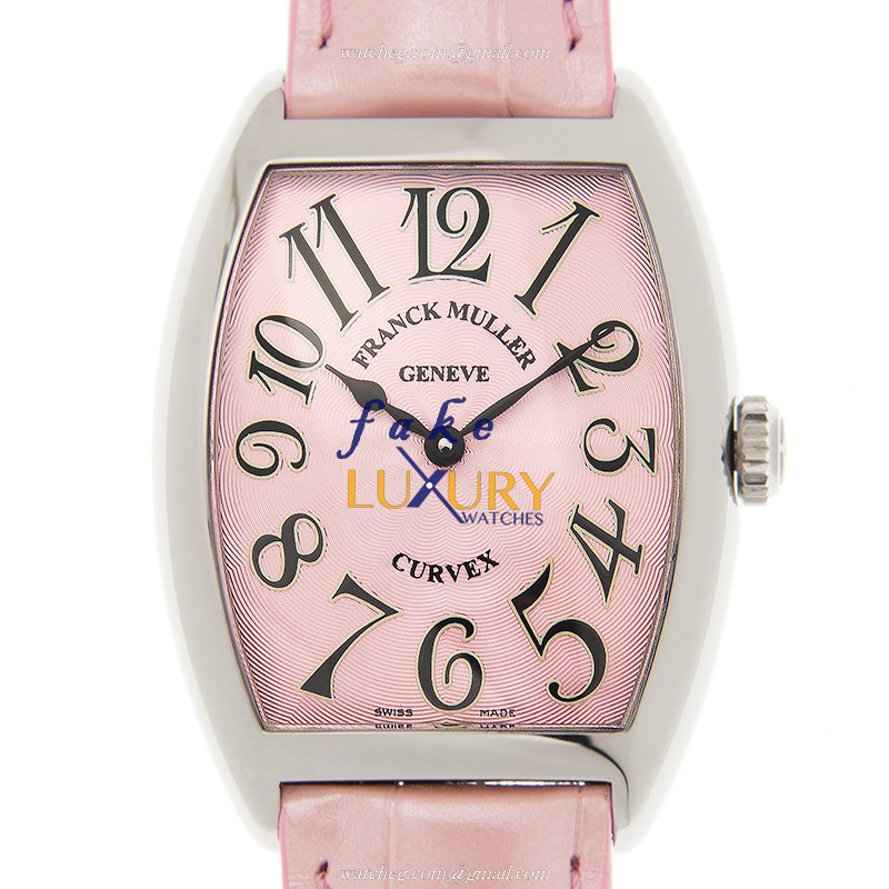 Franck Muller Cintree Curvex 7502 QZ AC - PINK Quartz Pink Dial Steel Replica Watch