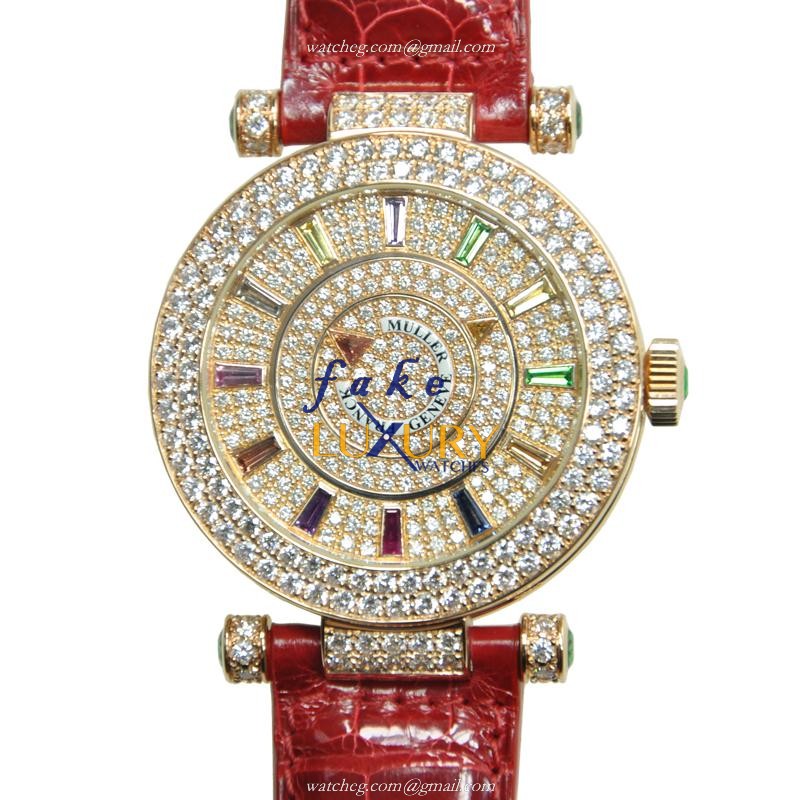 Franck Muller DM39COLDRMD2RCD5N Automatic 18kt Rose Gold & Diamond Replica Watch - Luxury Replica Watch