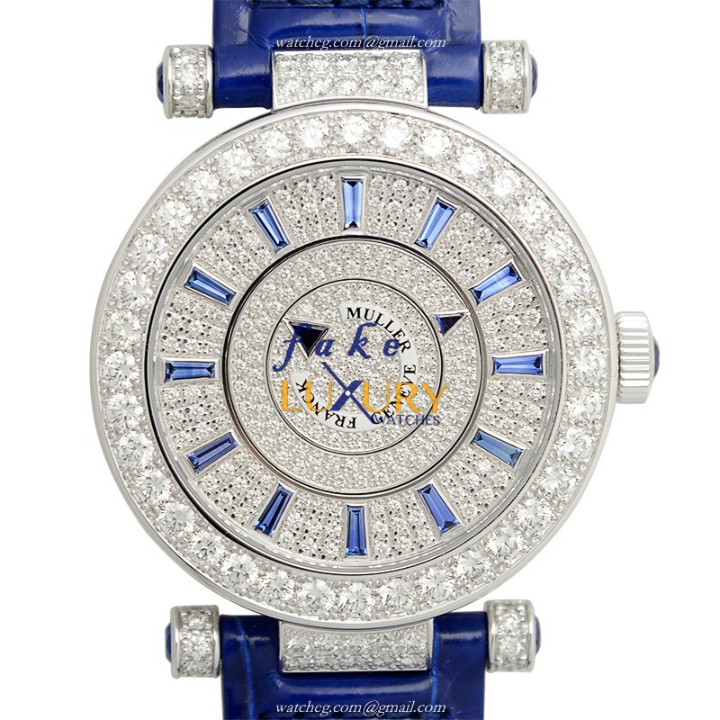 DM 39 D 1R CD OG - Franck Muller Replica Watch Automatic Silver Dial Blue Alligator Strap - Luxury Replica Watch