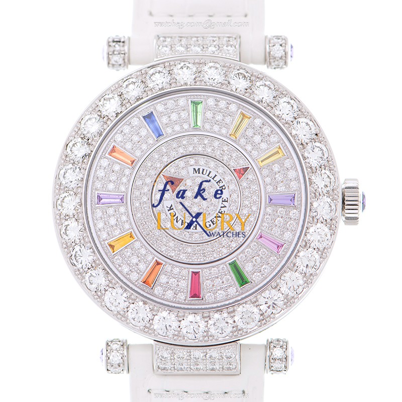Franck Muller DM 42 COL DRM D 1R CD OG Replica Watch, 42mm, Automatic, Silver Dial, White Alligator - Luxury Replica Watch