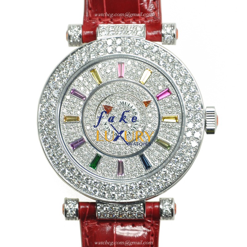 Franck Muller DM42 COL DRM D2R CD OG DOUBLE MYSTERY Automatic 18kt White Gold Diamond Replica Watch - Luxury Replica Watch