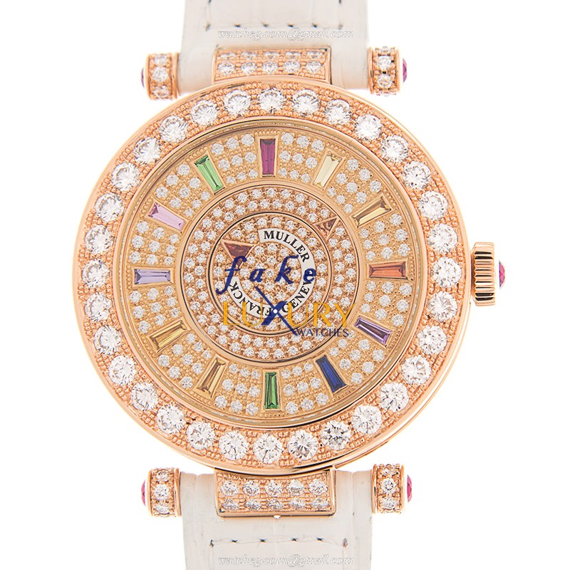 Franck Muller DM 42 COL DRMD 1R CD 5N Double Mystery Replica Watch, Automatic, Silver Dial, Rose