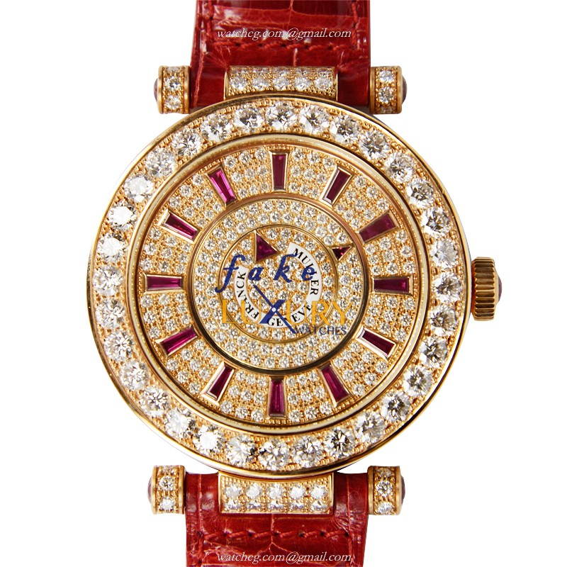 Franck Muller DM42D1RCD425N Replica Watch 18kt Rose Gold Auto Movement Sapphire Crystal Gold Dial - Luxury Replica Watch