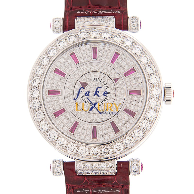 DM 42 D 1R CD OG - RUBY - Franck Muller Replica Watch - Automatic - Silver Dial - Red Alligator - Luxury Replica Watch