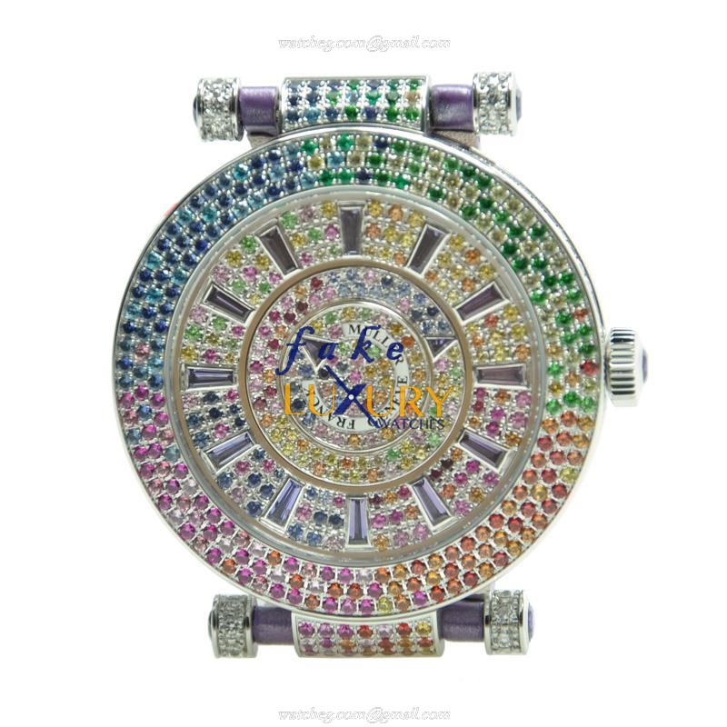 Franck Muller DM42 QTR SAI D3R CD OG QTRS AUTO 18kt White Gold Diamond Replica Watch - Luxury Replica Watch