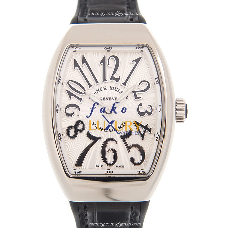 Franck Muller V 29 QZ AC NR VANGUARD Quartz Stainless Steel White Dial Alligator Strap Replica Watch - Luxury Replica Watch