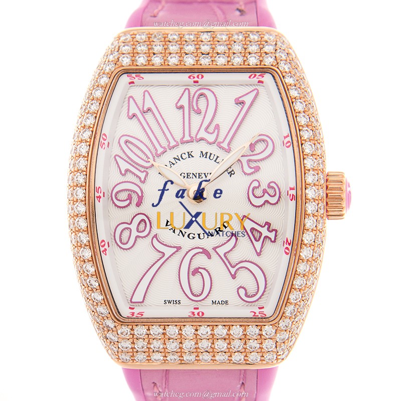 -5N.RS-Franck Muller V 29 QZ D Vanguard Quartz 18kt Rose Gold Diamond Replica Watch - Luxury Replica Watch