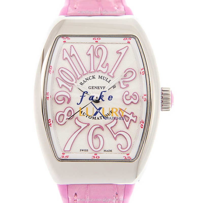 Franck Muller V 29 SC AT FO AC.RS Vanguard Automatic White Dial Pink Strap Replica Watch