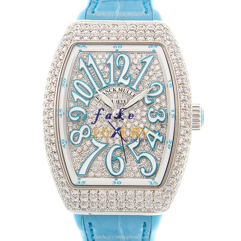 Franck Muller V 29 SC AT FO D CD AC.BL Vanguard Replica Watch, Automatic, Silver Dial, Blue - Luxury Replica Watch
