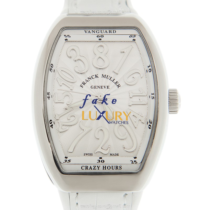 Franck Muller V32 CH AC.BC Crazy Hours Automatic Stainless Steel Replica Watch - White Dial - Luxury Replica Watch