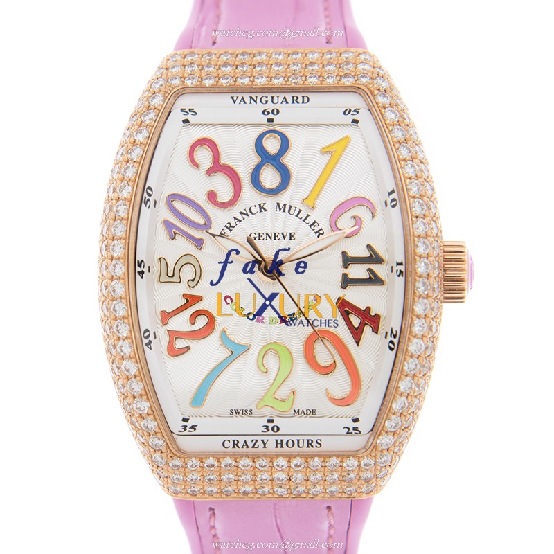 Franck Muller V 32 CH D COL DRM 5N.RS Vanguard Replica Watch Automatic 18kt Rose Gold Diamonds - Luxury Replica Watch