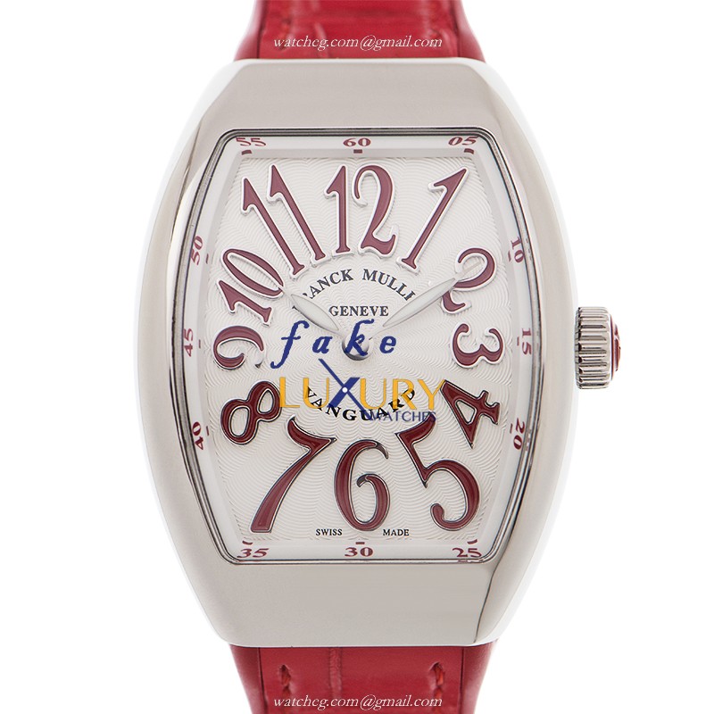 Franck Muller V 32 QZ AC.RG Vanguard Quartz Silver Dial Leather Strap Replica Watch