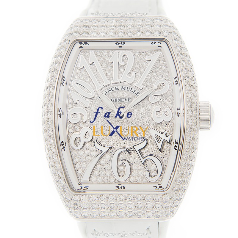 Franck Muller V 32 QZ D CD AC.BC Vanguard Quartz White Dial Replica Watch - Luxury Replica Watch