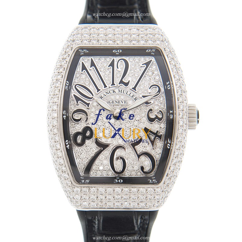 Franck Muller V 32 QZ D CD AC.NR Quartz Stainless Steel & Diamond Bezel Replica Watch - Luxury Replica Watch