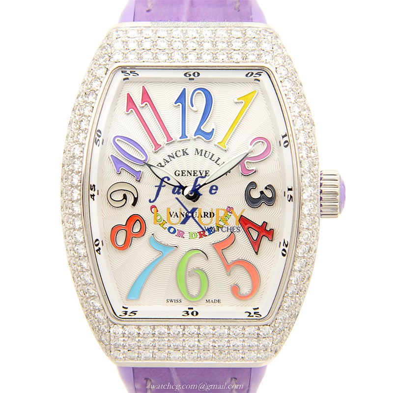 Franck Muller V 32 QZ D COL DRM AC.VL VANGUARD Quartz Steel & Diamond | V 32 QZ D COL DRM AC.VL - Luxury Replica Watch