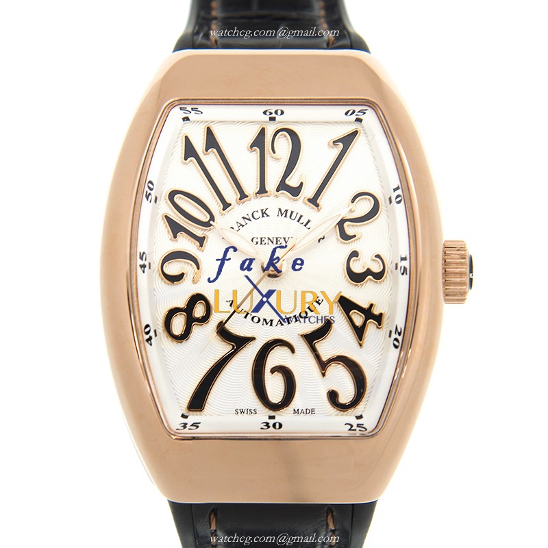 V 32 SC AT FO 5N.NR - Franck Muller Vanguard Replica Watch - Automatic - White Dial - 18kt Rose Gold - Luxury Replica Watch