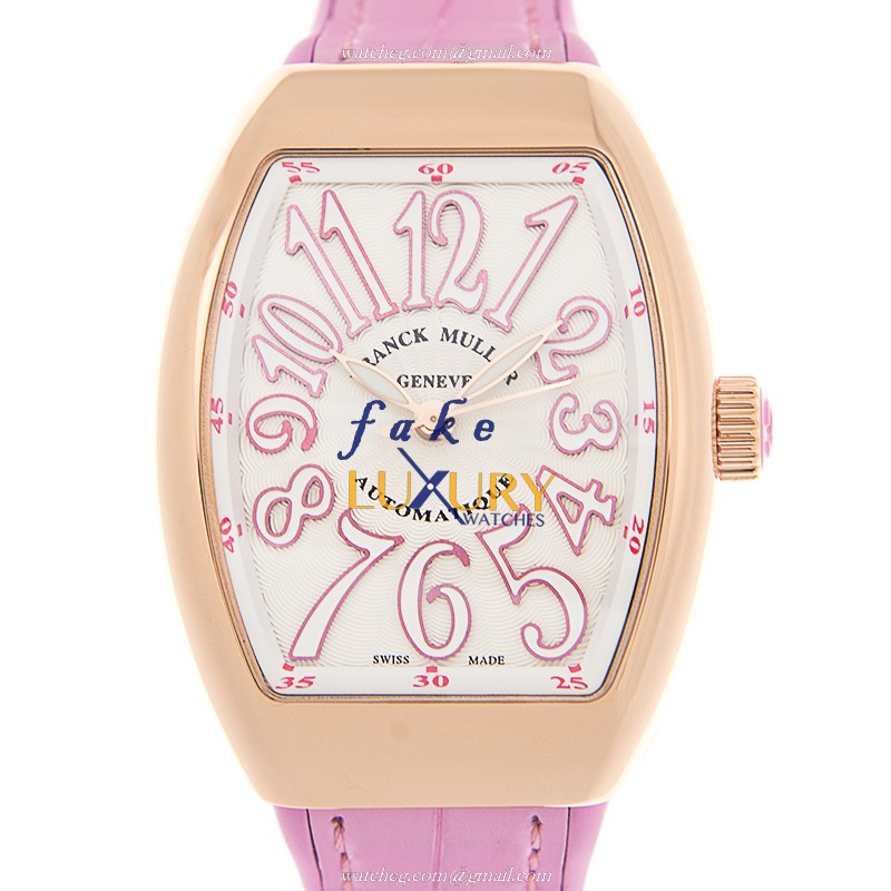 Franck Muller V 32 SC AT FO 5N.RS 18kt Rose Gold Automatic Replica Watch - White Dial, Pink - Luxury Replica Watch