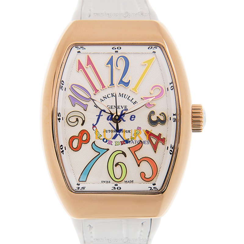 Franck Muller V 32 SC AT FO COL DRM 5N.BC VANGUARD | Automatic | 18kt Rose Gold | White Dial - Luxury Replica Watch