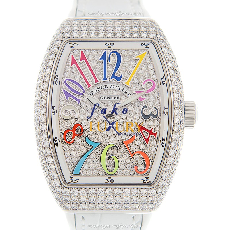 Franck Muller V 32 SC AT FO COL DRM D CD OG.BC Vanguard Replica Watch, Automatic, Silver Dial