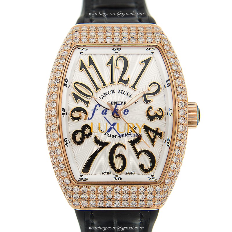 Franck Muller V 32 SC AT FO D 5N.NR - WHITE - Replica Watch - VANGUARD Automatic - 18kt Rose Gold & - Luxury Replica Watch