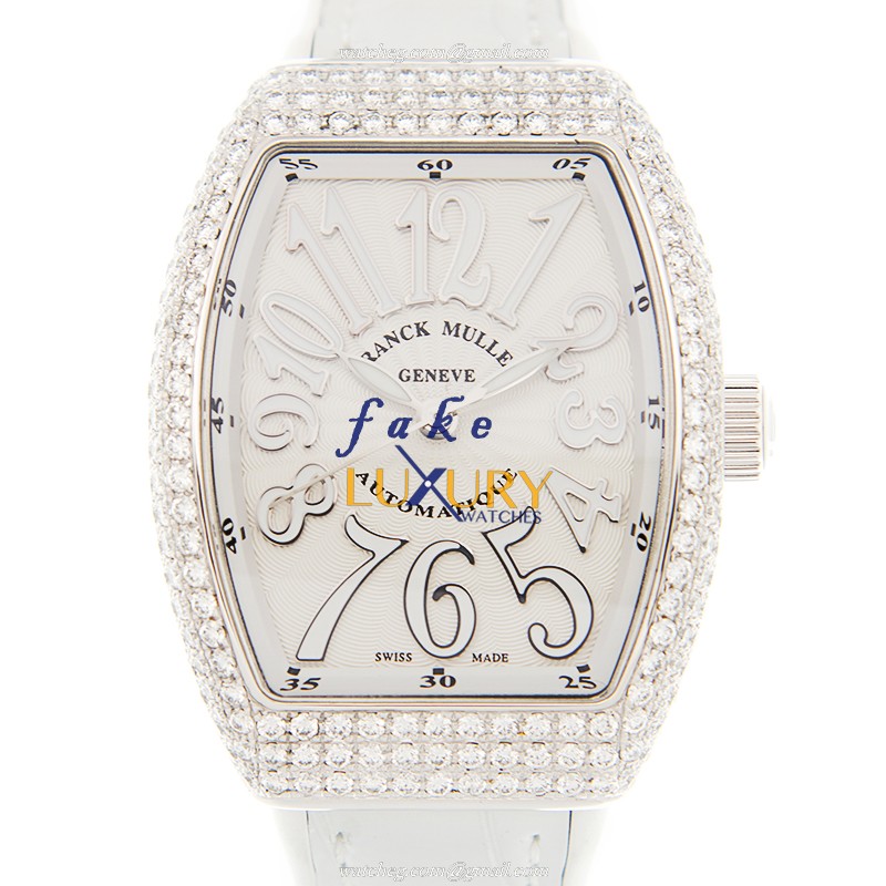 Franck Muller V 32 SC AT FO D AC.BC Vanguard Automatic White Dial Stainless Steel Diamonds Replica