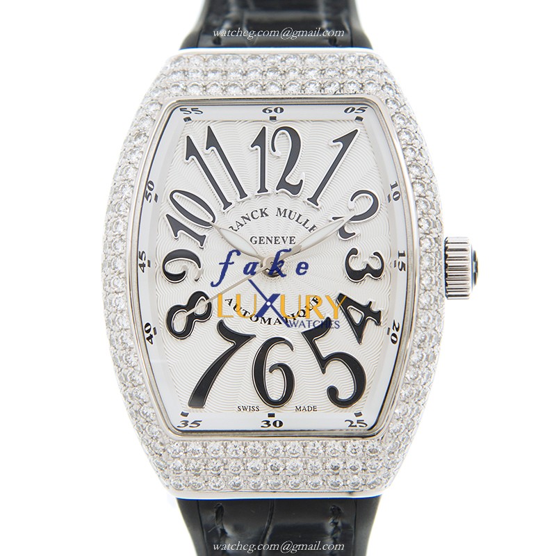 Franck Muller V 32 SC AT FO D AC.NR-WHITE Replica Watch, 32mm Automatic, White Dial, Steel &