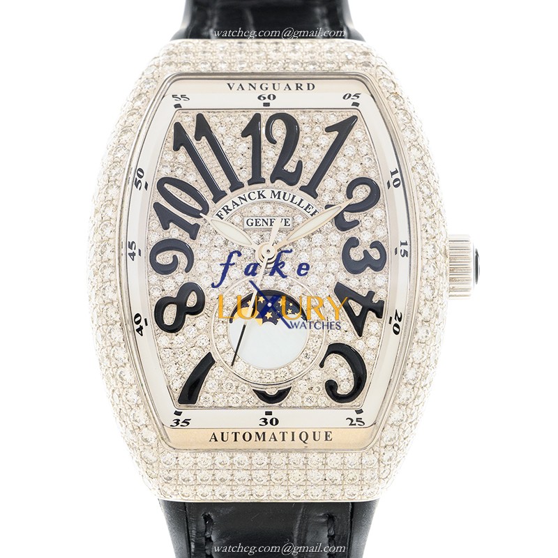 Franck Muller V 32 SC AT FO L D CD AC.NR | V32SCATFOLDCDACNR | Automatic | 18kt White Gold Diamond - Luxury Replica Watch