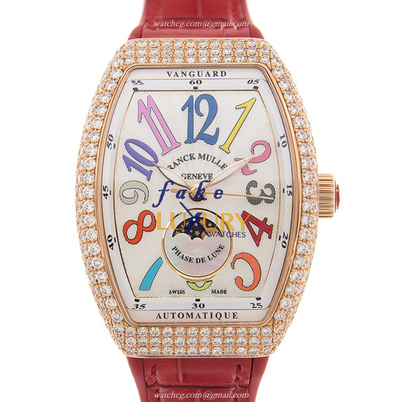 Franck Muller V 32 SC AT FO L D COL DRM 5N.RG Replica Watch Automatic 18kt Rose Gold Diamond Gold