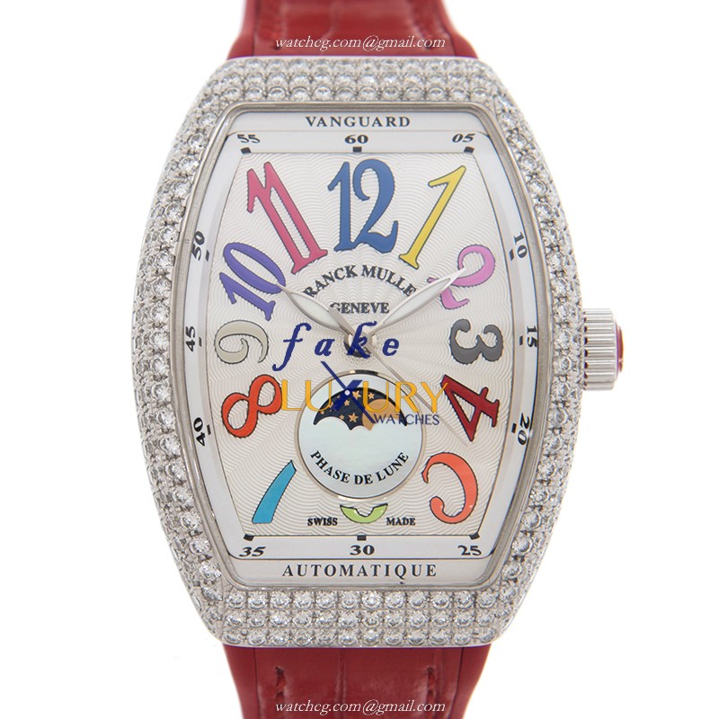 Franck Muller V32SCATFOLD COL DRM AC.RG Ladies Collection Automatic Stainless Steel & Diamond - Luxury Replica Watch