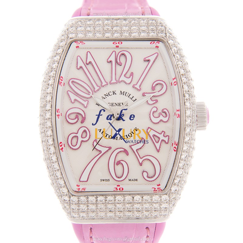 Franck Muller V 35 SC AT FO D AC RS VANGUARD Automatic Stainless Steel & Diamonds - White Dial - Luxury Replica Watch