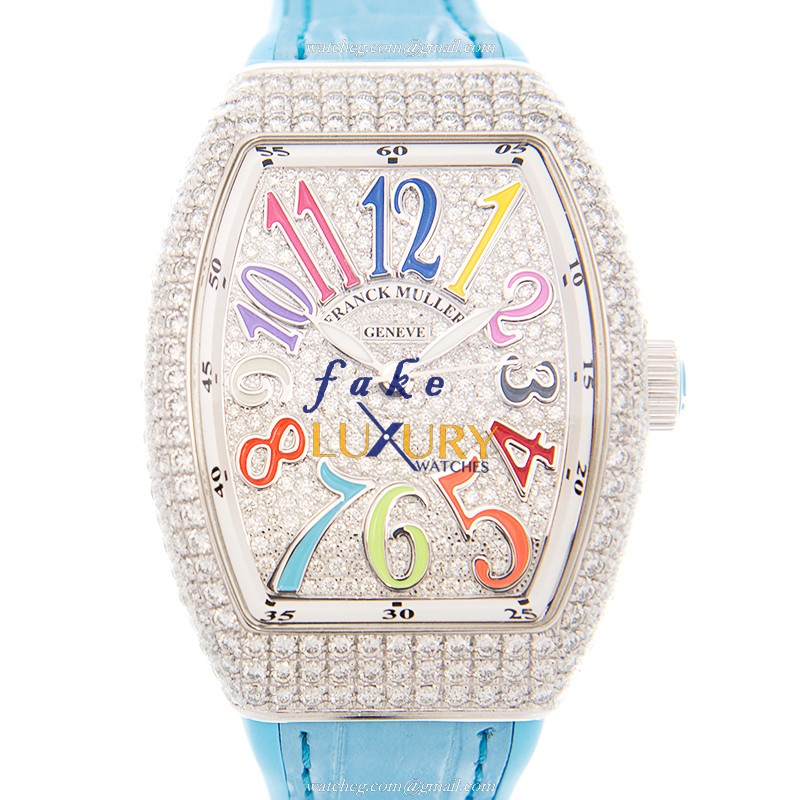 Franck Muller V 35 SC AT FO D CD COL DRM AC.BL Vanguard Replica Watch Automatic Silver Dial Purple - Luxury Replica Watch